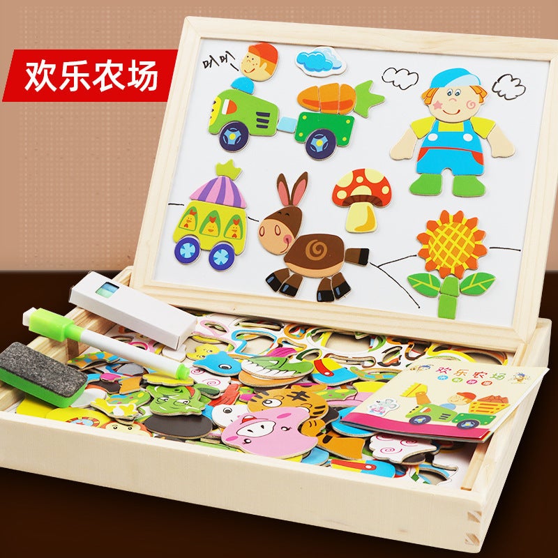 Magnetic Puzzle Children'S Brain Toys Multifunctional 3-6 Years Old 2 Dress-Up Girls Boys Kindergarten Early Education - Image 1